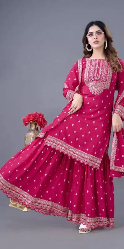 ZF 5006 Rani Pink Color Chinon Silk Sequence Work Salwar Suit Casual, Wedding, Festive, Events . Expected Delivery 4-6 Working Days @2149/- only | Jump Suits, Salwar suit, Casual Suits, Creative suits, Designer Suits, Palazzo Suits, Party Wear Suits, Patiala Suits, Straight Suits