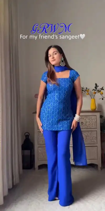KD 1543 Royal Blue Faux Georgette Salwar Suit with Designer Work. Introductory Price ₹1949. Delivery 4-6 Working Days. Shop now. | Jump Suits, Salwar suit, Casual Suits, Creative suits, Designer Suits, Palazzo Suits, Party Wear Suits, Patiala Suits, Straight Suits