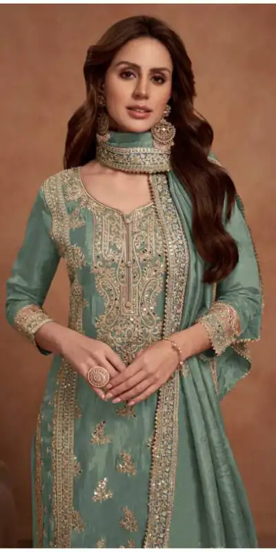 FC 1125 Sea Green Vichitra Salwar Suit with Embroidery Work & Lace Work. Available at ₹3049 only. Delivery 4-6 Working Days. Shop now. | Jump Suits, Tops & Bottoms, Track Suits, Salwar suit, Casual Suits, Creative suits, Designer Suits, Palazzo Suits, Party Wear Suits, Patiala Suits, Straight Suits, Trendy Wear