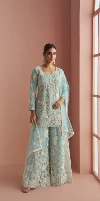 FC 10088 Sky Blue in Color Heavy Net Embroidery Work Salwar Suit . Introductory Price ₹3599. Delivery 4-6 Working Days. Shop now. | Jump Suits, Salwar suit, Casual Suits, Creative suits, Designer Suits, Palazzo Suits, Party Wear Suits, Patiala Suits, Straight Suits