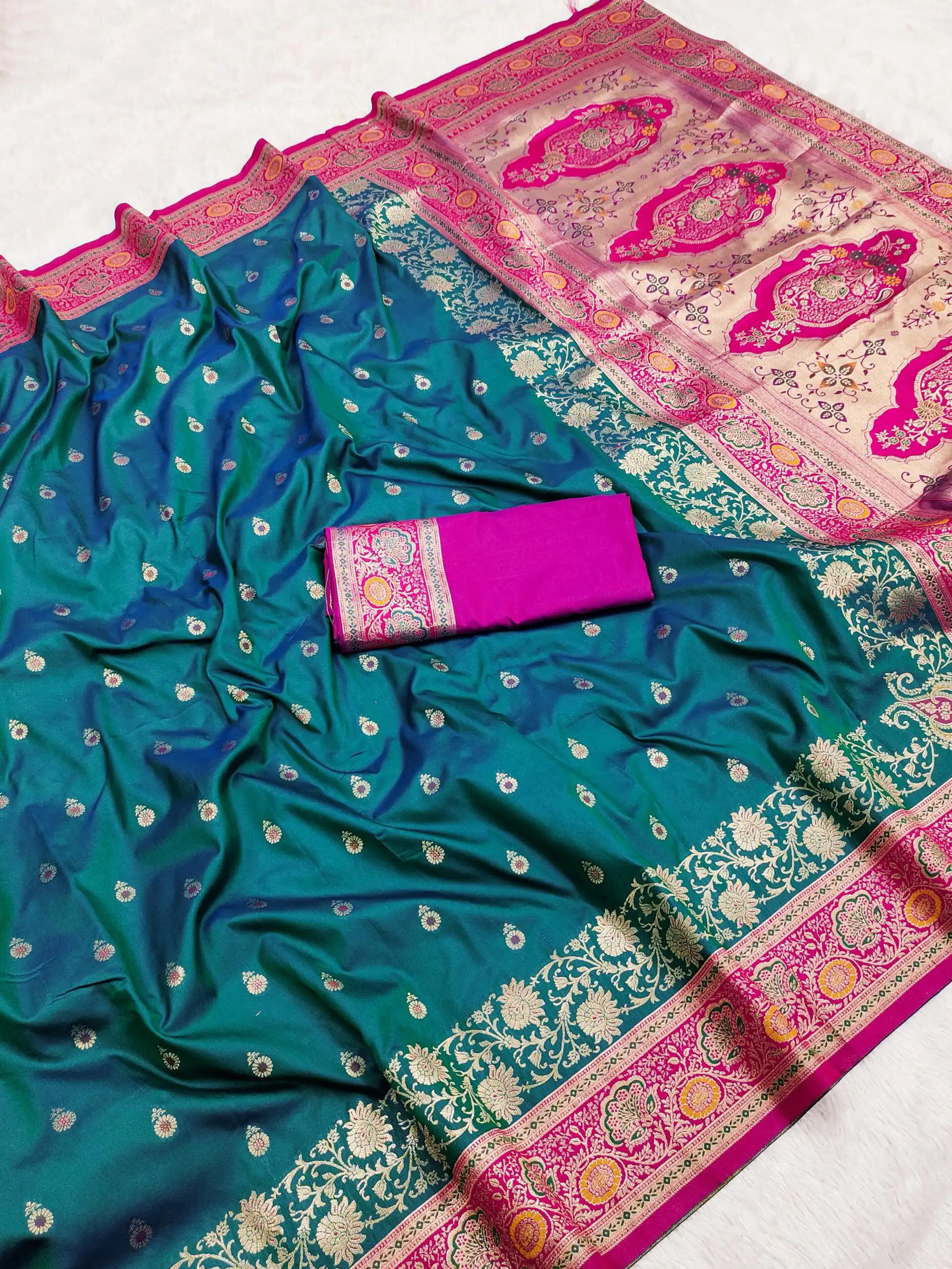 MB 3315 Teal Color Banarasi Silk Gold Zari Border Saree . Wedding, Party, Festive, Available at ₹2049 only. Delivery 4-6 Working Days. Shop now. | Sarees, Bollywood Sarees, Creative Sarees, Designer Sarees, Embroidered Sarees, Ethnic Saree, Modern Digital sarees, Party Wear Sarees