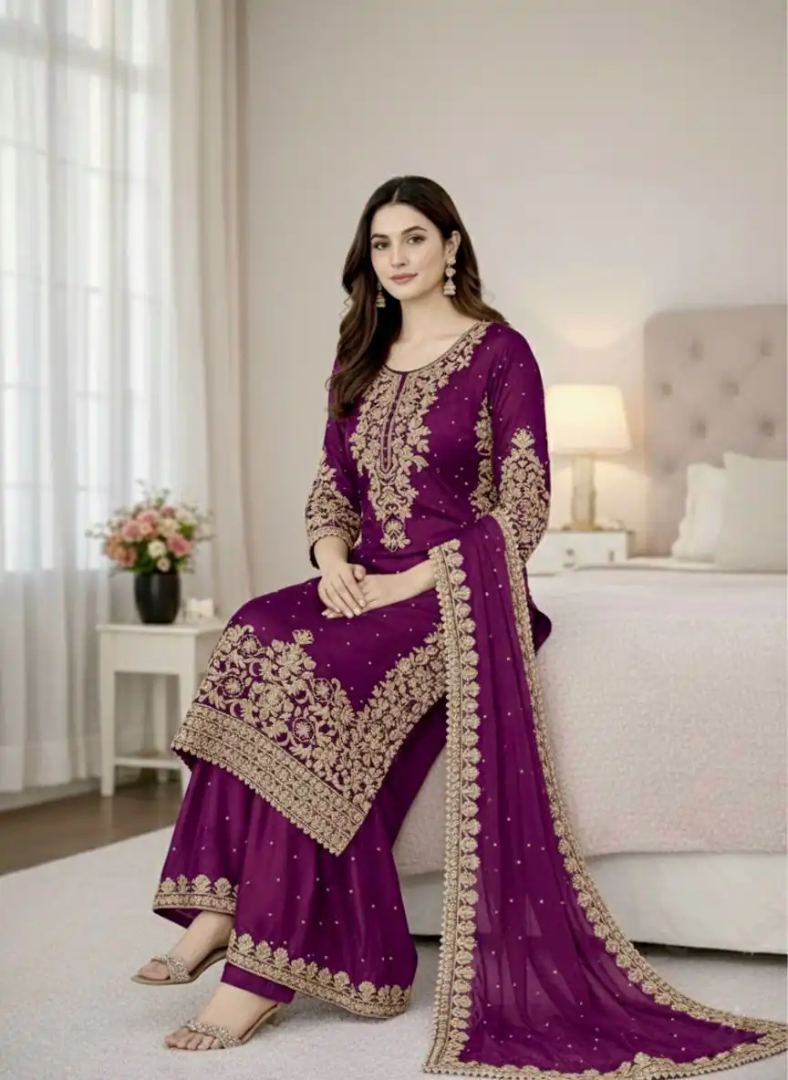 SSR 535 Wine Color in Organza Silk Embroidery Work Salwar Suit . Available at ₹2399 only. Delivery 4-6 Working Days. Shop now. | Jump Suits, Salwar suit, Casual Suits, Creative suits, Designer Suits, Palazzo Suits, Party Wear Suits, Patiala Suits, Straight Suits