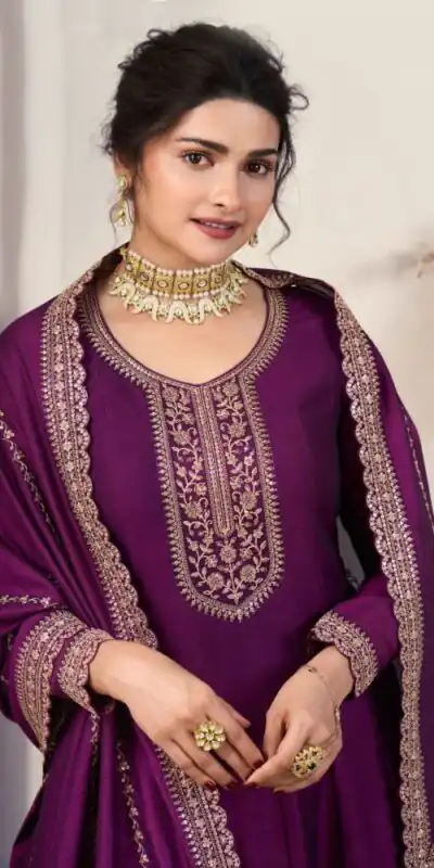 DS V 67741 Wine Silk Georgette Salwar Suit with Embroidery Work. Available at ₹2549 only. Delivery 4-6 Working Days. Shop now. | Jump Suits, Salwar suit, Casual Suits, Creative suits, Designer Suits, Palazzo Suits, Party Wear Suits, Patiala Suits, Straight Suits