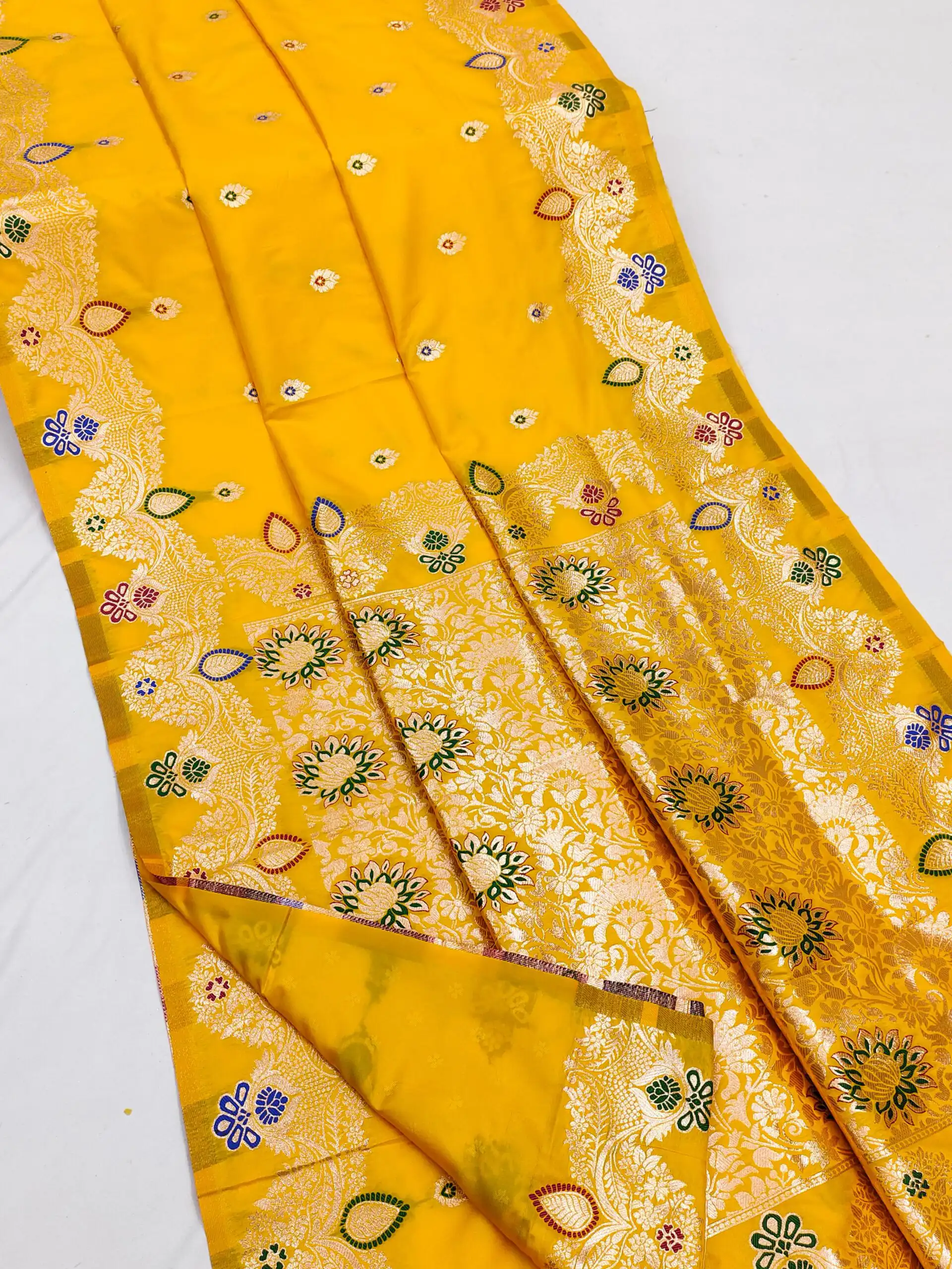 MB 3319 Yellow Color Banarasi Lace Work Gold Zari Border Saree . Available at ₹1849 only. Delivery 4-6 Working Days. Shop now. | Sarees, Bollywood Sarees, Creative Sarees, Designer Sarees, Embroidered Sarees, Ethnic Saree, Modern Digital sarees, Party Wear Sarees