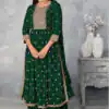 Green Georgette Sequence Work Salwar Suit