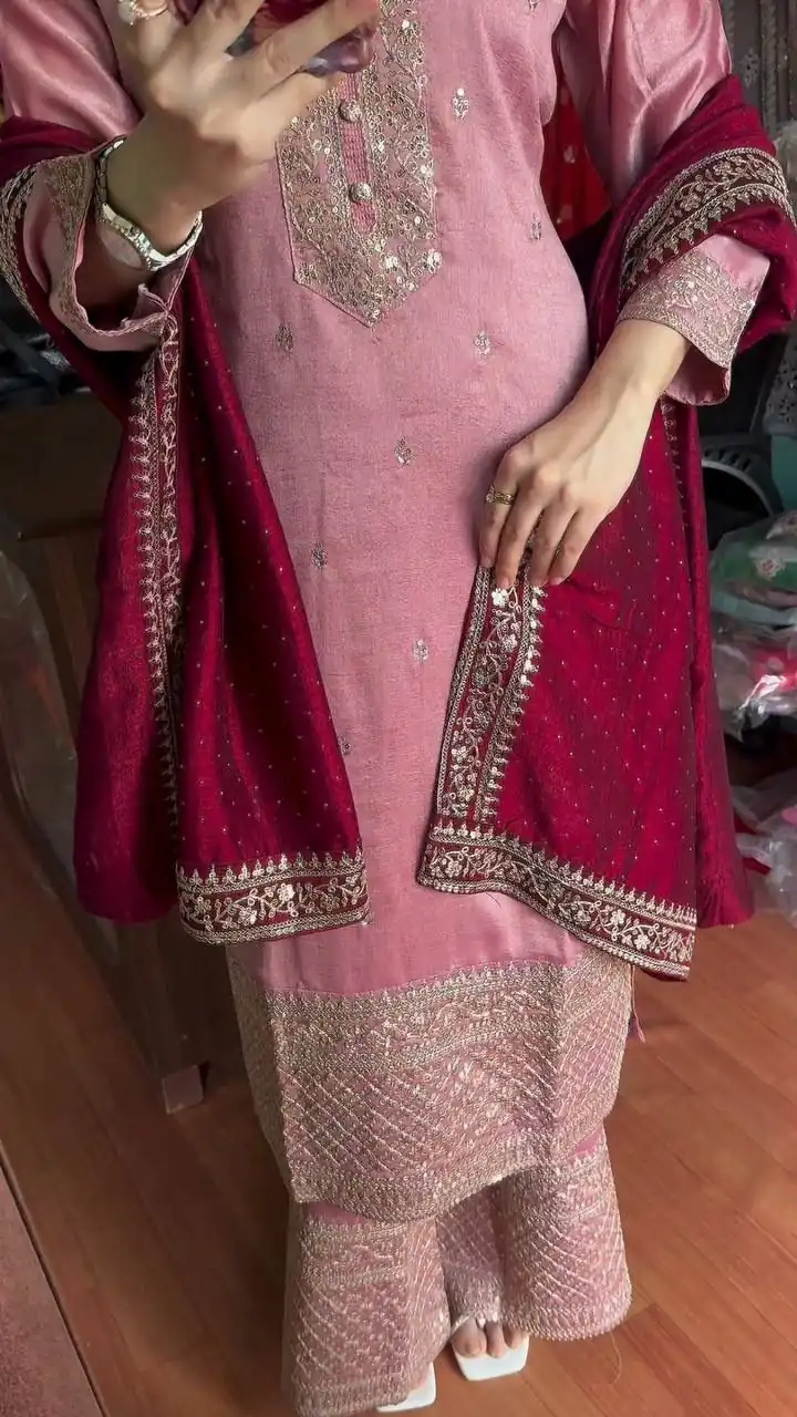 ₹1949 | DC G76 Baby Pink Color Chinon Salwar Suit with Lace Work & Embroidery Work. Get it for ₹1949. Delivery 4-6 Working Days. Shop now. | Jump Suits, Tops & Bottoms, Track Suits, Salwar suit, Casual Suits, Creative suits, Designer Suits, Palazzo Suits, Party Wear Suits, Patiala Suits, Straight Suits, Trendy Wear
