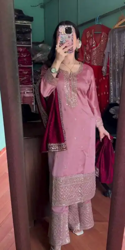 ₹1949 | DC G76 Baby Pink Color Chinon Salwar Suit with Lace Work & Embroidery Work. Get it for ₹1949. Delivery 4-6 Working Days. Shop now. | Jump Suits, Tops & Bottoms, Track Suits, Salwar suit, Casual Suits, Creative suits, Designer Suits, Palazzo Suits, Party Wear Suits, Patiala Suits, Straight Suits, Trendy Wear