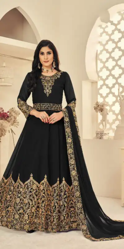 DS 1121 Black Georgette Salwar Suit with Stone Work. Get it for ₹1999. Wedding, Party, Festive, Events, Delivery 4-6 Working Days. Shop now. | Jump Suits, Salwar suit, Casual Suits, Creative suits, Designer Suits, Palazzo Suits, Party Wear Suits, Patiala Suits, Straight Suits
