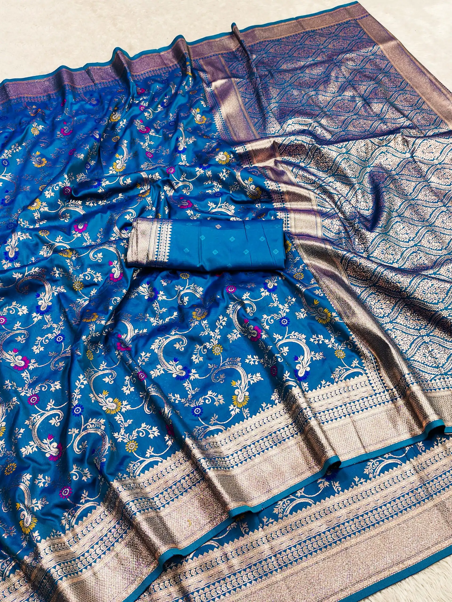 MB 548 Blue Banarasi silk Saree with Zari Work & Lace Work. Wedding, Party, Festive, Now at just ₹1949. Delivery 4-6 Working Days. Shop now. | Sarees, Bollywood Sarees, Creative Sarees, Designer Sarees, Embroidered Sarees, Ethnic Saree, Modern Digital sarees, Party Wear Sarees