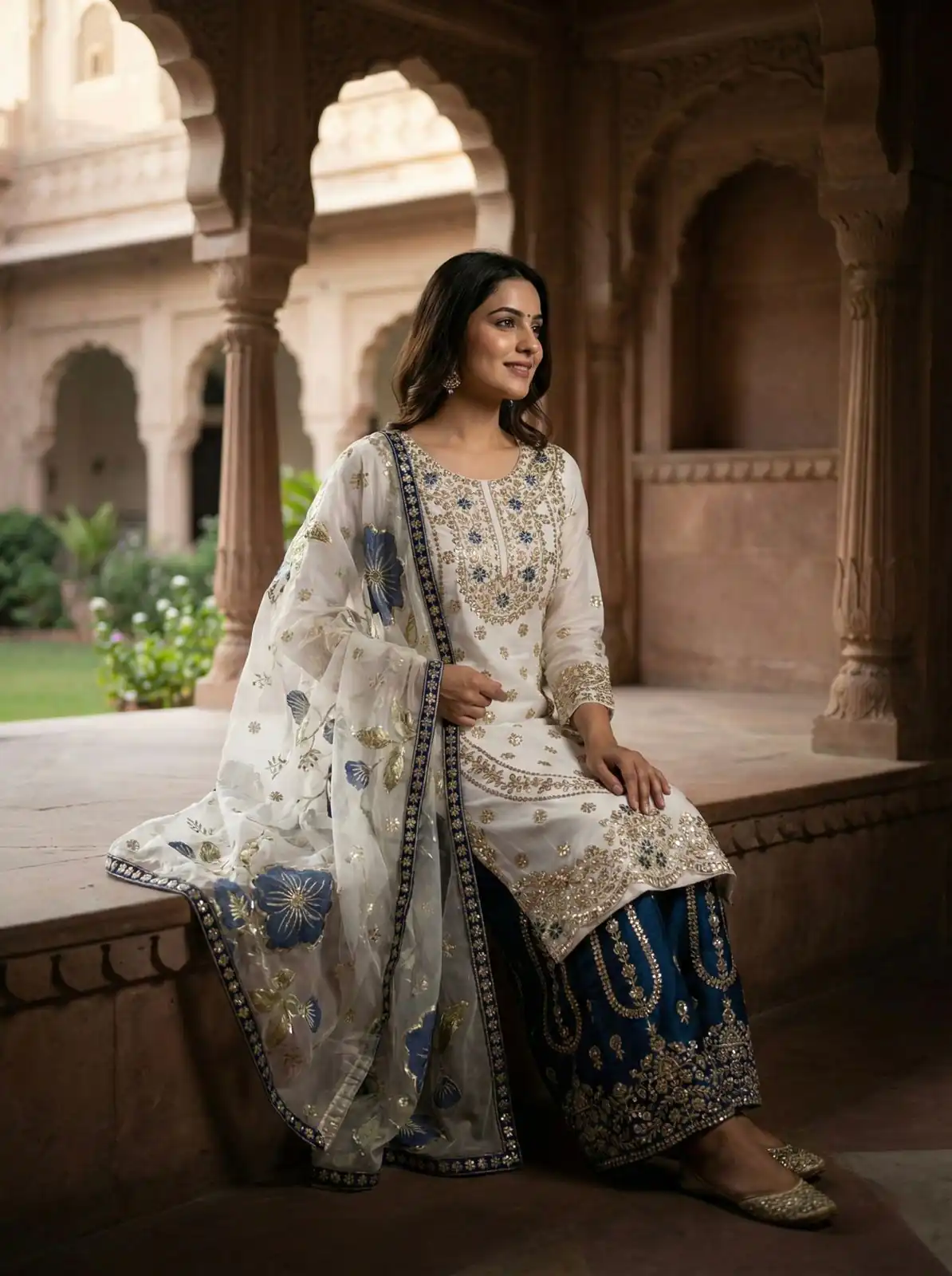 NSR 884 Blue Organza Silk Salwar Suit with Digital Print & Embroidery Work. Introductory Price ₹2149. Delivery 4-6 Working Days. Shop now. | Jump Suits, Salwar suit, Casual Suits, Creative suits, Designer Suits, Palazzo Suits, Party Wear Suits, Patiala Suits, Straight Suits