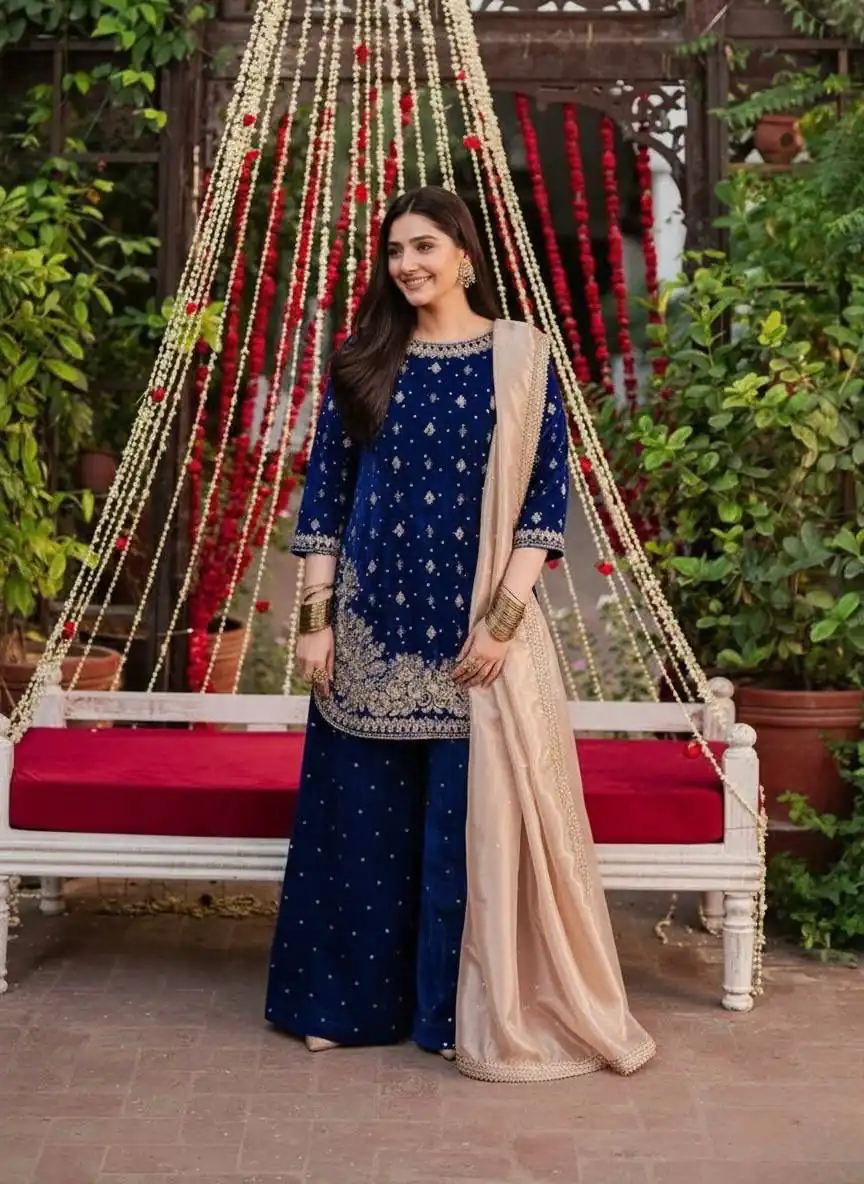 KF 1707 Blue with Embroidery Work & Lace Work Viscose Velvet Salwar Suit . Introductory Price ₹2399. Delivery 4-6 Working Days. Shop now. | Jump Suits, Salwar suit, Casual Suits, Creative suits, Designer Suits, Palazzo Suits, Party Wear Suits, Patiala Suits, Straight Suits