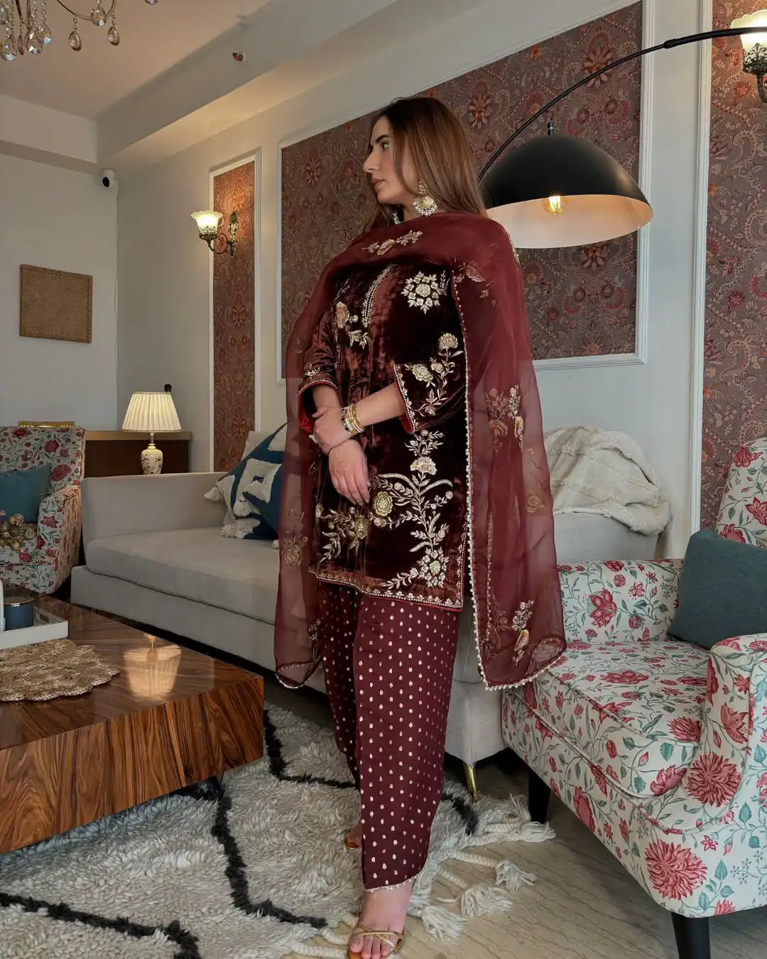 ₹2149 | MF 488 Brown Viscose Velvet Salwar Suit. Perfect for Wedding, Party, Lohri, Makar Sankranti, Engagement – Affordable Price ₹2149. Delivery 4-6 Workin | Jump Suits, Salwar suit, Casual Suits, Creative suits, Designer Suits, Palazzo Suits, Party Wear Suits, Patiala Suits, Straight Suits