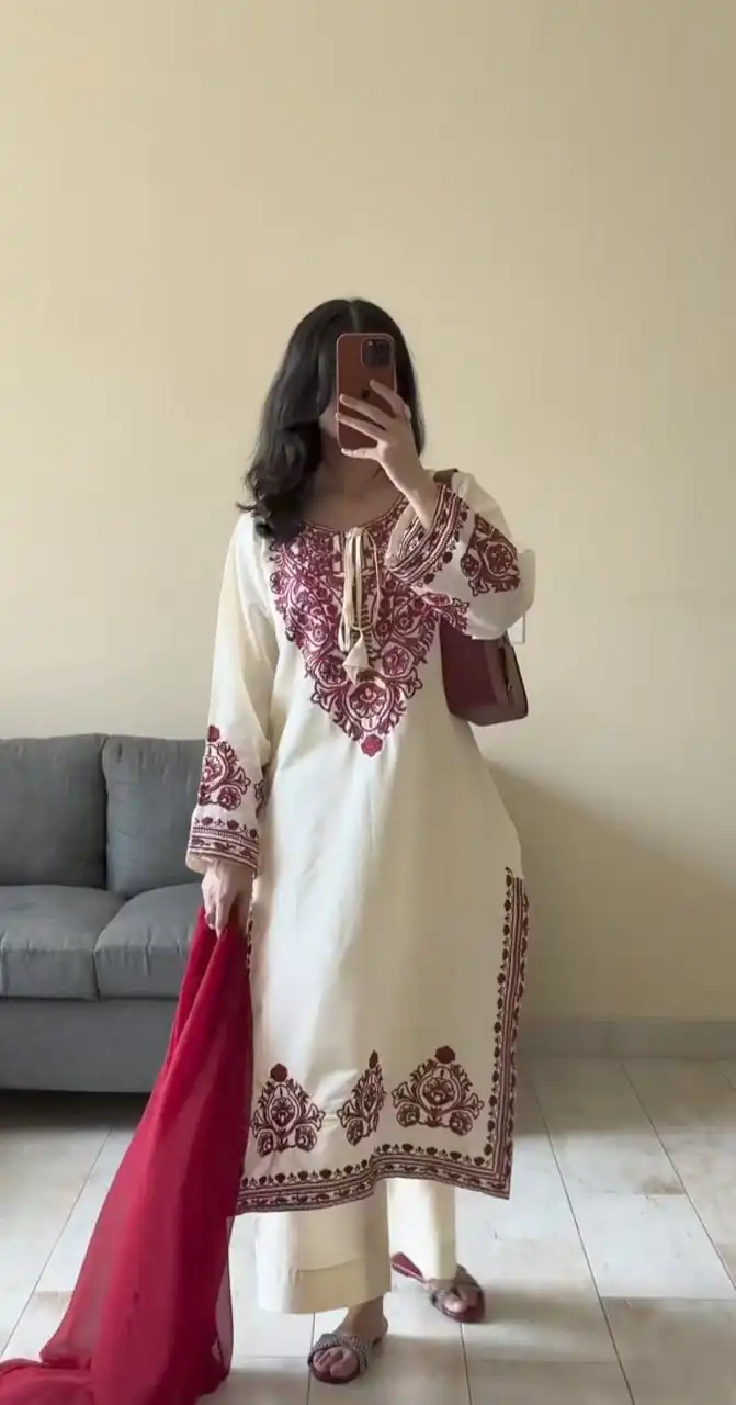 DC 108 Cream Color Natural Crep Salwar Suit with Embroidery Work. Wedding, Party, Festive, Best Price ₹1849. Delivery 4-6 Working Days. Shop now. | Jump Suits, Salwar suit, Casual Suits, Creative suits, Designer Suits, Palazzo Suits, Party Wear Suits, Patiala Suits, Straight Suits