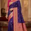 MB 18 Dark Purple in Color Meenakari Zari Work & Lace Work Saree work. Exclusive Offer ₹2399. Delivery 4-6 Working Days. Shop now. | Sarees, Bollywood Sarees, Creative Sarees, Designer Sarees, Embroidered Sarees, Ethnic Saree, Modern Digital sarees, Party Wear Sarees
