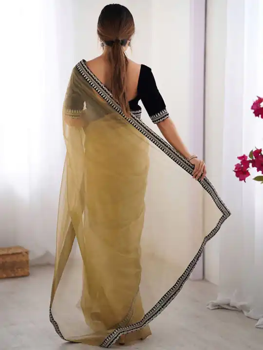 SC 1017 Gold Soft Twil Net Silk Saree Perfect for Wedding, Party, Temple Visit, Reception, Sangeet – . Now at just ₹1699. Delivery 4-6 Working Days. | Sarees, Bollywood Sarees, Creative Sarees, Designer Sarees, Embroidered Sarees, Ethnic Saree, Modern Digital sarees, Party Wear Sarees