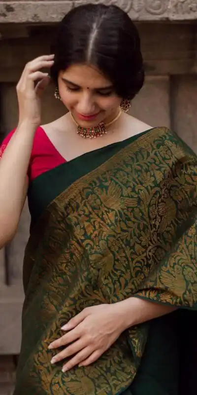 ₹1349 | KPR 070 Green Color Soft Lichi Silk Saree with Lace Border & Lace Work. Best Price ₹1349. Delivery 4-6 Working Days. Shop now. | Sarees, Bollywood Sarees, Creative Sarees, Designer Sarees, Embroidered Sarees, Ethnic Saree, Modern Digital sarees, Party Wear Sarees