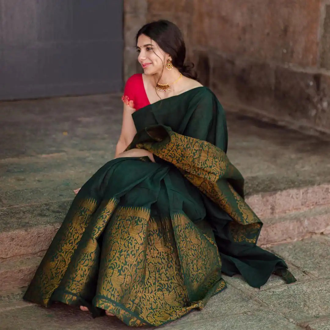 ₹1349 | KPR 070 Green Color Soft Lichi Silk Saree with Lace Border & Lace Work. Best Price ₹1349. Delivery 4-6 Working Days. Shop now. | Sarees, Bollywood Sarees, Creative Sarees, Designer Sarees, Embroidered Sarees, Ethnic Saree, Modern Digital sarees, Party Wear Sarees