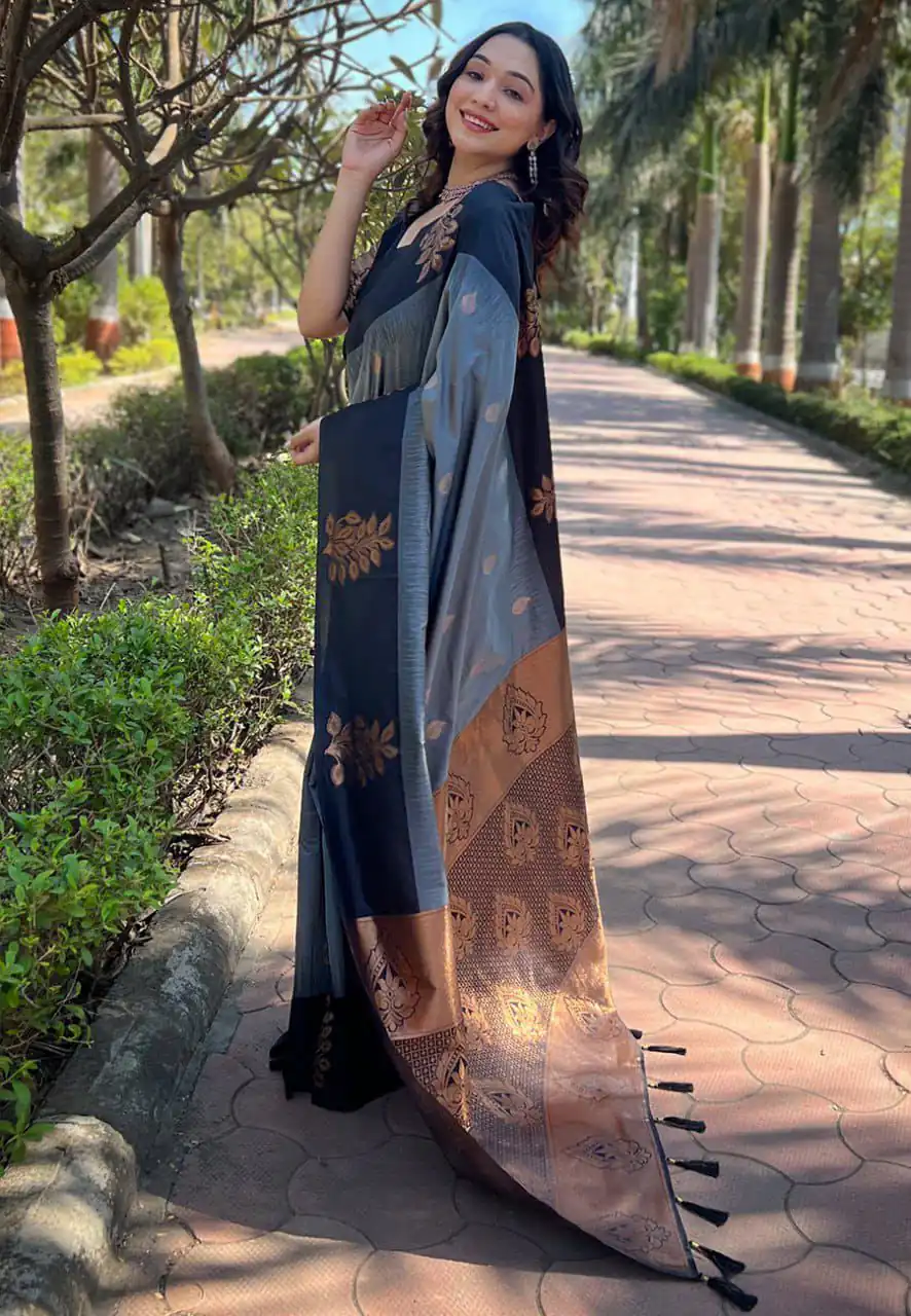 KPR 221 Grey Soft Lichi Silk Saree Perfect for Wedding, Party, Raksha Bandhan, Sangeet, Eid – . Get it for ₹1449. Delivery 4-6 Working Days. | Sarees, Bollywood Sarees, Creative Sarees, Designer Sarees, Embroidered Sarees, Ethnic Saree, Modern Digital sarees, Party Wear Sarees