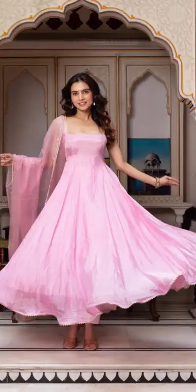 SRK 5291 Light Pink Faux Georgette Salwar Suit with Bead Work & Embroidery Work. Festive Deal ₹1799. Delivery 4-6 Working Days. Shop now. | Jump Suits, Salwar suit, Casual Suits, Creative suits, Designer Suits, Palazzo Suits, Party Wear Suits, Patiala Suits, Straight Suits