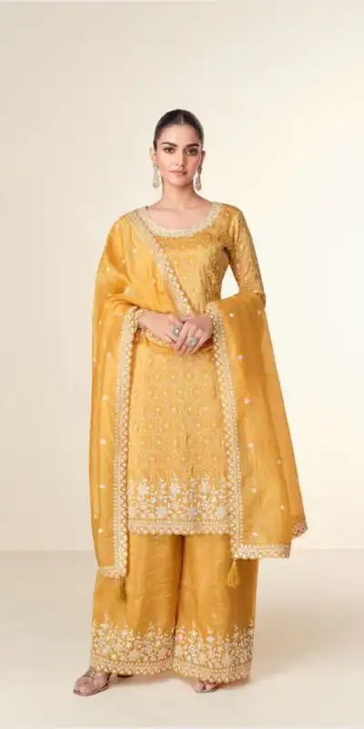FC ISHITAA Mustered in Tissue Crush Embroidery Work Salwar Suit . Festive Deal ₹3299. Delivery 4-6 Working Days. Shop now. | Jump Suits, Salwar suit, Casual Suits, Creative suits, Designer Suits, Palazzo Suits, Party Wear Suits, Patiala Suits, Straight Suits