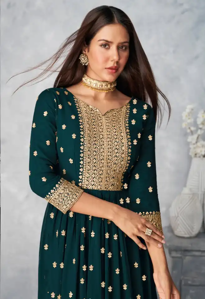 DS A 8584 Navy Blue Color Georgette Salwar Suit with Embroidery Work. Special Price ₹1899. Delivery 4-6 Working Days. Shop now. | Jump Suits, Salwar suit, Casual Suits, Creative suits, Designer Suits, Palazzo Suits, Party Wear Suits, Patiala Suits, Straight Suits