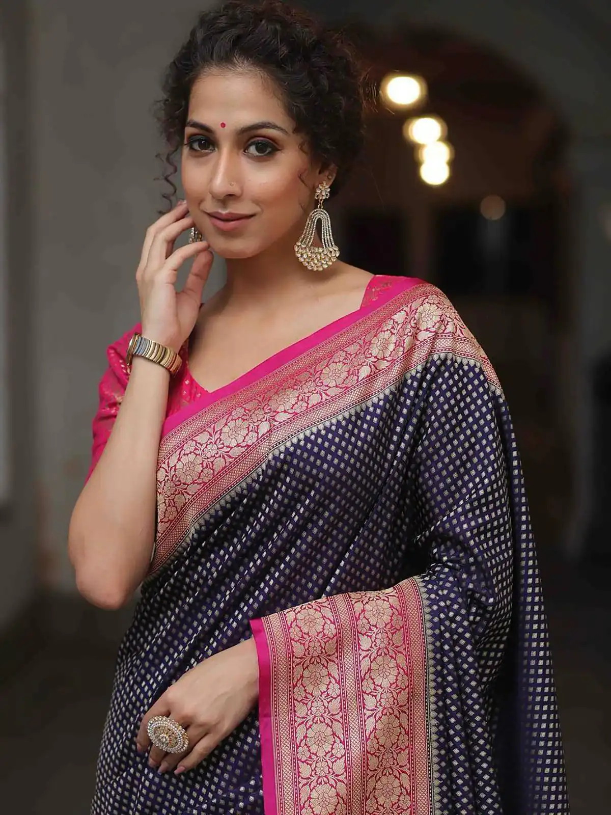 KPR 279 Navy Blue Soft Lichi Silk Saree Perfect for Wedding, Party, Raksha Bandhan, Sangeet, Eid – . Get it for ₹1349. Delivery 4-6 Working Days. | Sarees, Bollywood Sarees, Creative Sarees, Designer Sarees, Embroidered Sarees, Ethnic Saree, Modern Digital sarees, Party Wear Sarees