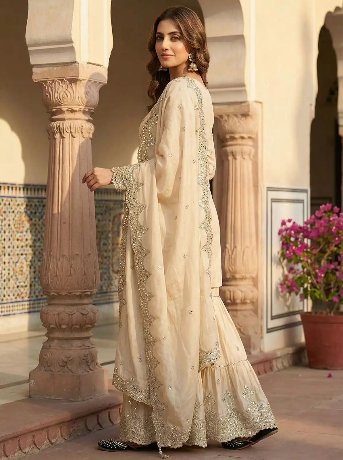 ₹2499 | MF 459 Off White Chinon Silk Sequence Work Salwar Suit. Online Affordable Price ₹2549. Delivery 4-6 Working Days. Shop now. | Jump Suits, Salwar suit, Casual Suits, Creative suits, Designer Suits, Palazzo Suits, Party Wear Suits, Patiala Suits, Straight Suits