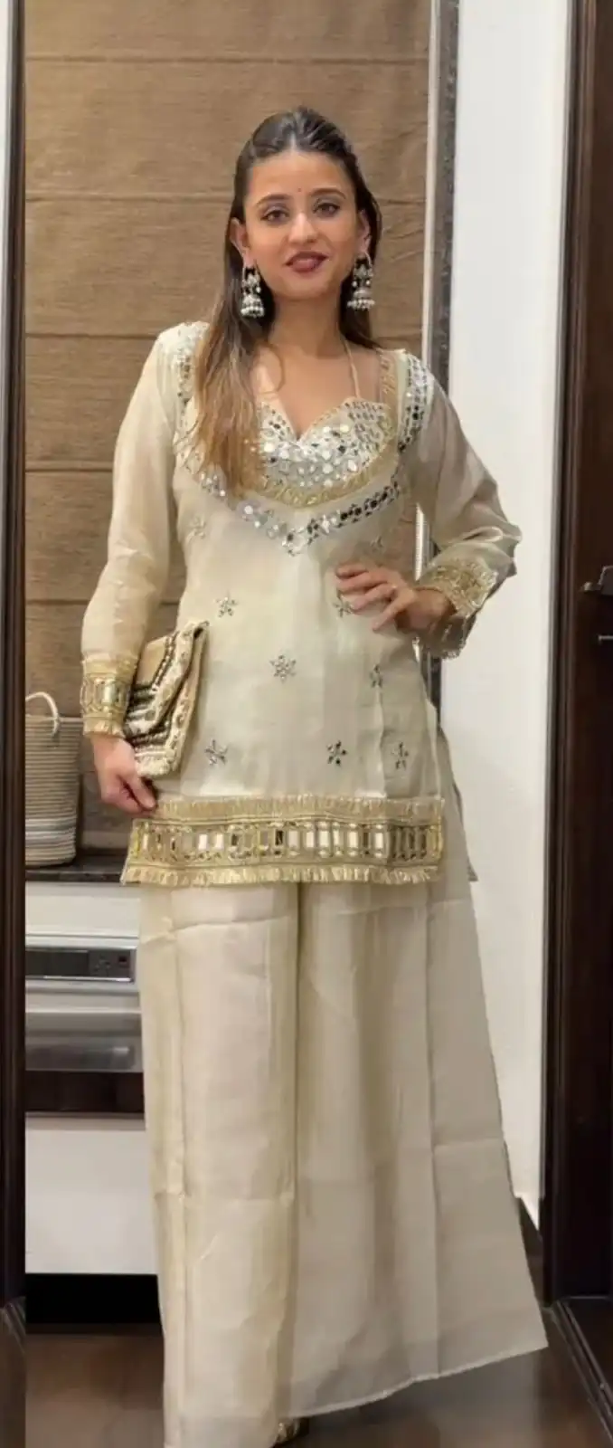 ₹2399 | SRK 5326 Off White Fendy Silk Salwar Suit with Mirror Work & Lace Work. Affordable Price ₹2399. Delivery 4-6 Working Days. Shop now. | Jump Suits, Salwar suit, Casual Suits, Creative suits, Designer Suits, Palazzo Suits, Party Wear Suits, Patiala Suits, Straight Suits
