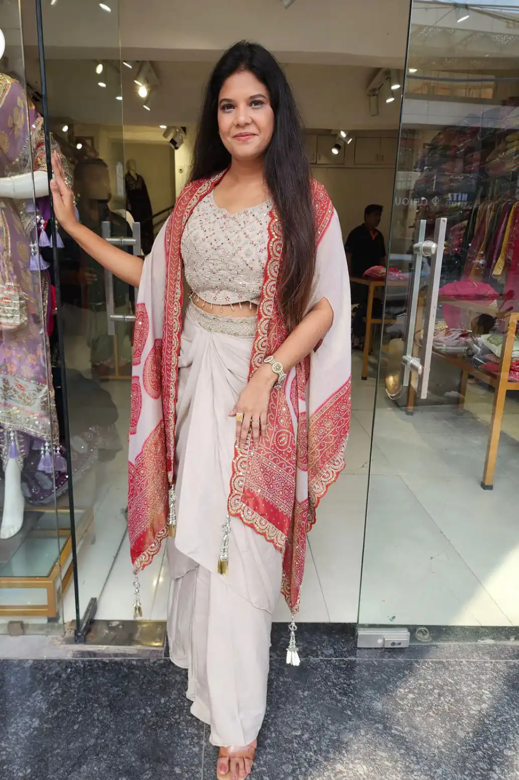 ₹2599 | BB 53 Peach Crap Silk Dhoti Suit. Perfect for Wedding, Party, Anniversary, Holi, Temple Visit – Available at ₹2599 only. Delivery 4-6 Working Days. | Jump Suits, Salwar suit, Casual Suits, Creative suits, Designer Suits, Palazzo Suits, Party Wear Suits, Patiala Suits, Straight Suits