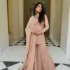 Peach Simar Silk Embroidery Work Salwar Suit