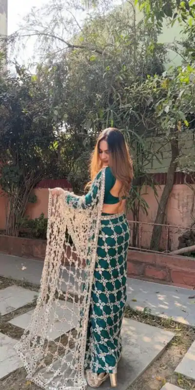 ₹2499 | SRK 5322 Peacock Blue Fendy Silk Saree Lace Work & Mirror Work. Wedding, Party, Festive, Events, Festive Deal ₹2499. Delivery 4-6 Working Days. Shop now. | Sarees, Bollywood Sarees, Creative Sarees, Designer Sarees, Embroidered Sarees, Ethnic Saree, Modern Digital sarees, Party Wear Sarees