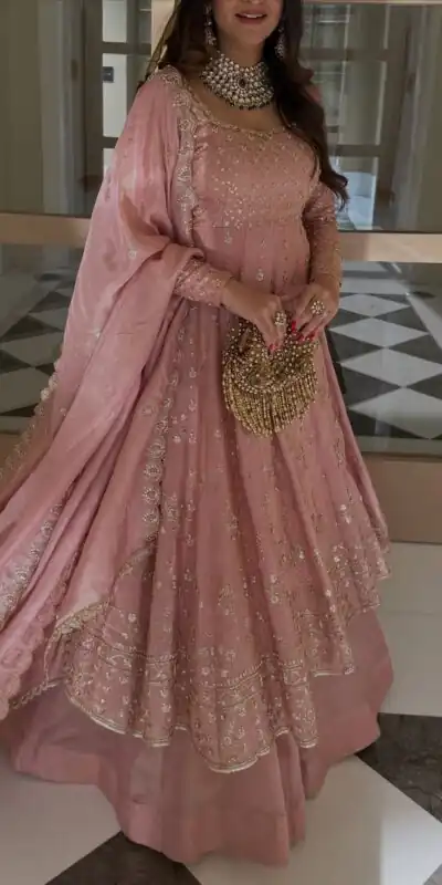 ₹2449 | VLM 323 Pink Chinon Silk Lehenga Choli with Lace Work & Embroidery Work. Introductory Price ₹2449. Delivery 4-6 Working Days. Shop now. | Lehenga, Bollywood Lehenga, Creative Lehenga, Designer Lehenga, Embroidered Lehenga, Party Wear Lehenga