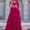 Ram 152 Pink Crap Silk Gown Perfect for Wedding, Party, Durga Puja, Temple Visit, Raksha Bandhan – . Available at ₹1899 only. Delivery 4-6 Working Days | Gowns, Bollywood Gowns, Creative Gowns, Designer Gowns, Embroidered Gowns, Party Wear Gowns