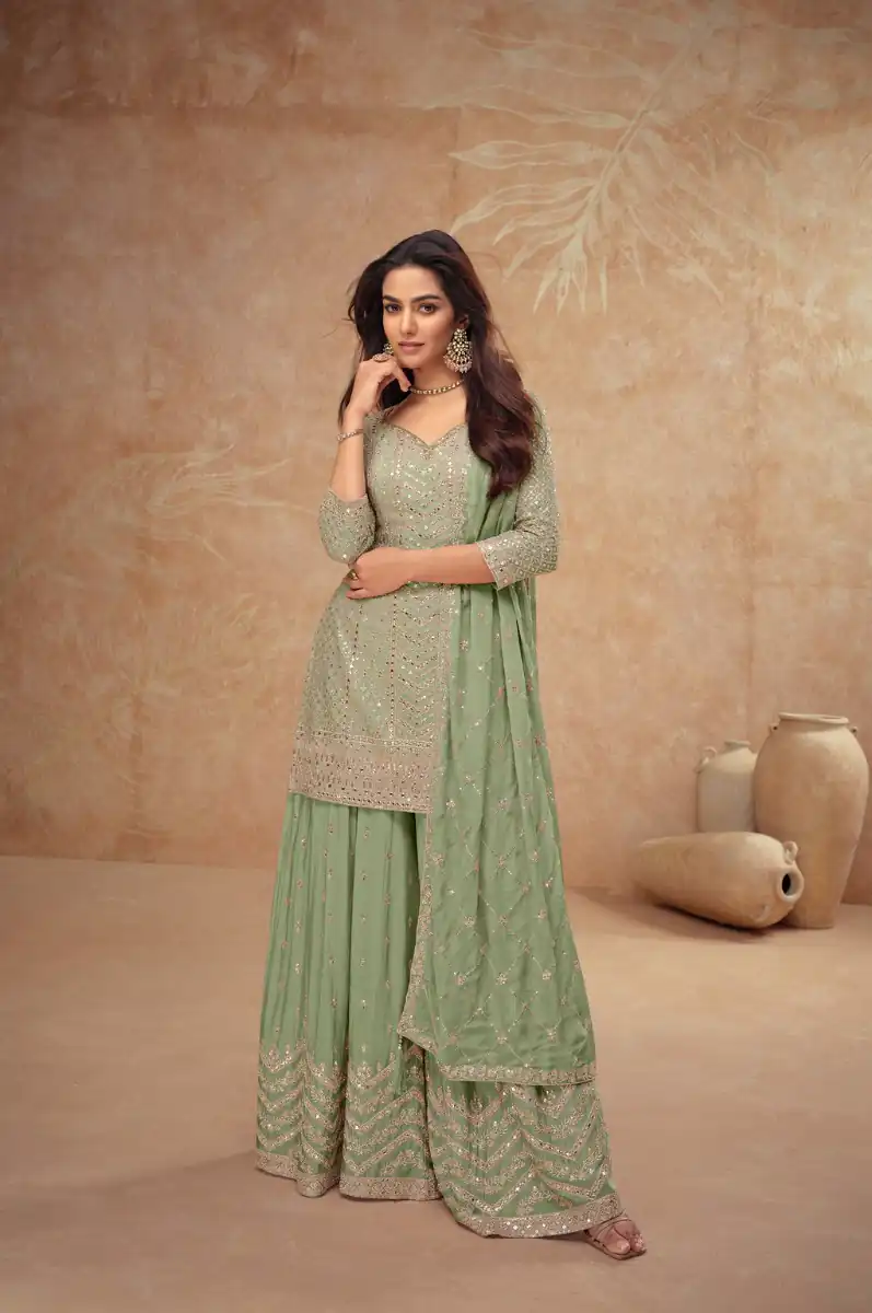 FC 7518 Pista Chinon Salwar Suit Perfect for Wedding, Party, Diwali, Durga Puja, Temple Visit – . Festive Deal ₹3099. Delivery 4-6 Working Days. | Jump Suits, Salwar suit, Casual Suits, Creative suits, Designer Suits, Palazzo Suits, Party Wear Suits, Patiala Suits, Straight Suits