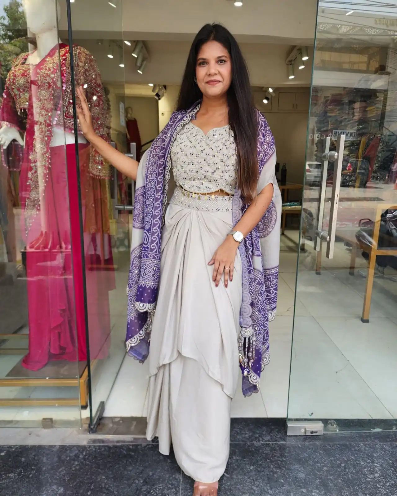 ₹2599 | BB 53 Purple Crap Silk Dhoti Suit. Perfect for Wedding, Party, Anniversary, Holi, Temple Visit – Available at ₹2599 only. Delivery 4-6 Working Days. | Jump Suits, Salwar suit, Casual Suits, Creative suits, Designer Suits, Palazzo Suits, Party Wear Suits, Patiala Suits, Straight Suits