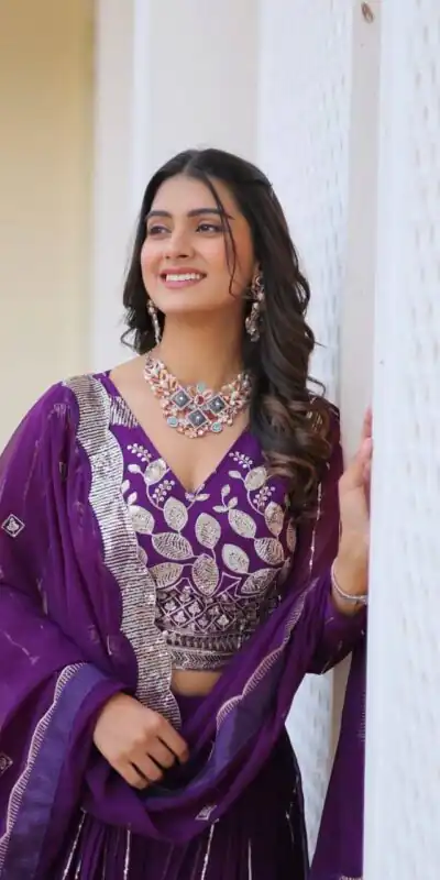 ₹2649 | Ram 068 Purple Fox Georgette Lehenga Choli Perfect for Wedding, Party, Ethnic Day, Pongal, Durga Puja – . Affordable Price ₹2649. Delivery 4-6 Working Days. | Lehenga, Bollywood Lehenga, Creative Lehenga, Designer Lehenga, Embroidered Lehenga, Party Wear Lehenga