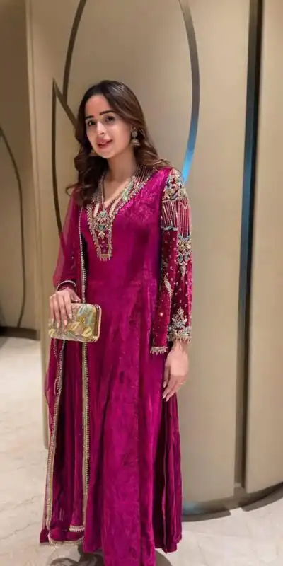 MF 444 Rani Pink Velvet Salwar Suit with Embroidery Work & Zari Work. Available at ₹1999 only. Delivery 4-6 Working Days. Shop now. | Jump Suits, Salwar suit, Casual Suits, Creative suits, Designer Suits, Palazzo Suits, Party Wear Suits, Patiala Suits, Straight Suits