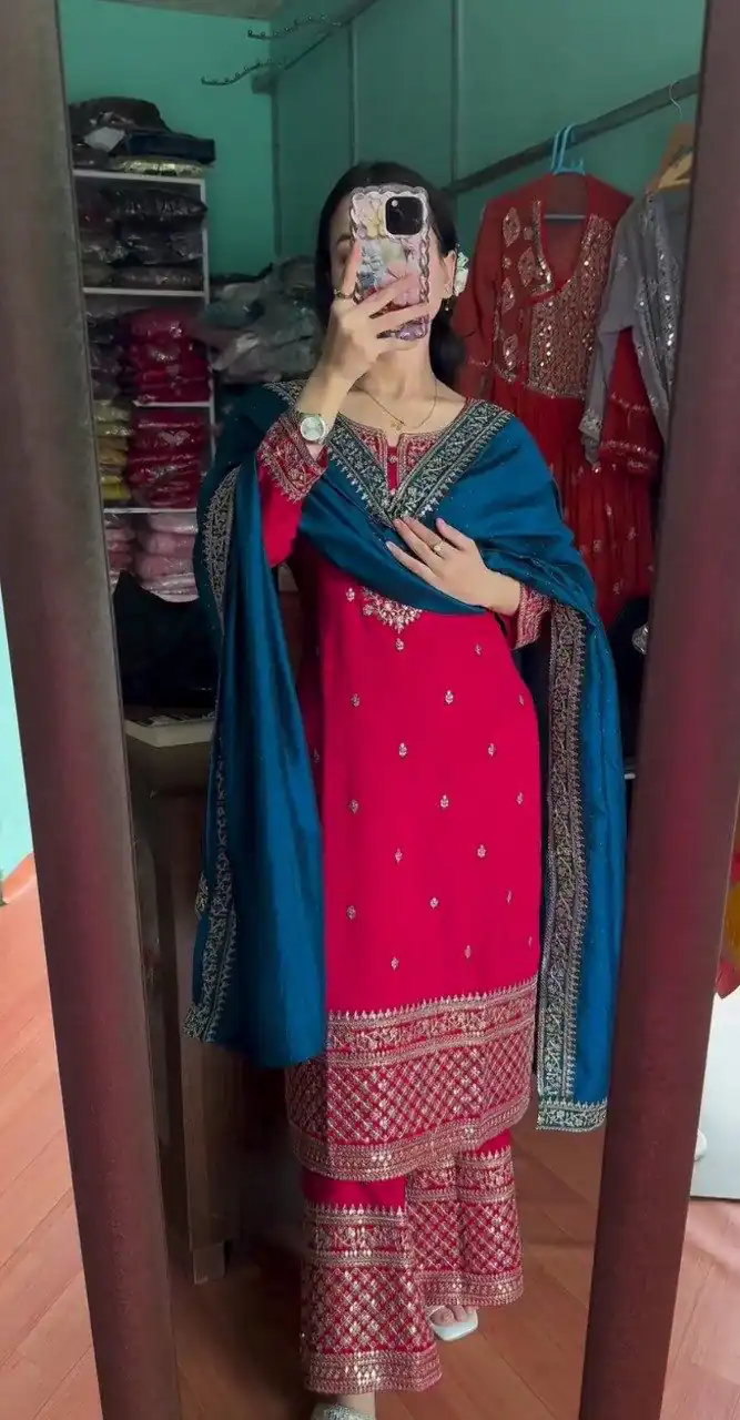 ₹1949 | DC G76 Red Color Chinon Salwar Suit with Lace Work & Embroidery Work. Get it for ₹1949. Delivery 4-6 Working Days. Shop now. | Jump Suits, Tops & Bottoms, Track Suits, Salwar suit, Casual Suits, Creative suits, Designer Suits, Palazzo Suits, Party Wear Suits, Patiala Suits, Straight Suits, Trendy Wear