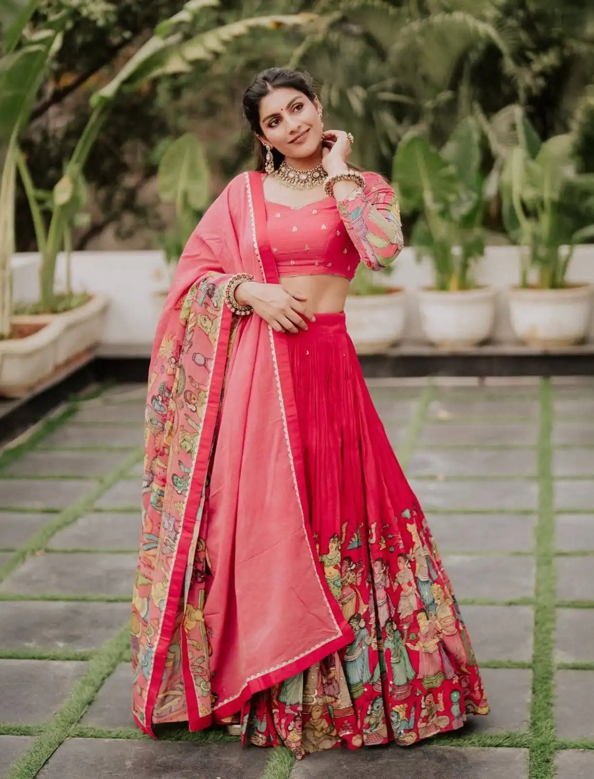 PC 535 Red in Cotton. Kalamkari Print Lehenga Choli Wedding, Party, Festive, Events, Now at just ₹2149. Delivery 4-6 Working Days. Shop now. | Lehenga, Bollywood Lehenga, Creative Lehenga, Designer Lehenga, Embroidered Lehenga, Party Wear Lehenga