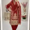₹2099 | KF 1716 Red in Color Faux Georgette Embroidery Work Salwar Suit . Exclusive Offer ₹2099. Delivery 4-6 Working Days. Shop now. | Jump Suits, Tops & Bottoms, Track Suits, Salwar suit, Casual Suits, Creative suits, Designer Suits, Palazzo Suits, Party Wear Suits, Patiala Suits, Straight Suits, Trendy Wear