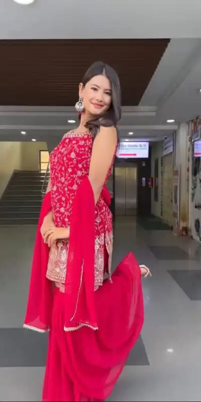 DC 93 Red Fox Georgette Salwar Suit Perfect for Wedding, Party, Eid, Temple Visit, Engagement – . Now at just ₹1899. Delivery 4-6 Working Days. Shop now | Jump Suits, Salwar suit, Casual Suits, Creative suits, Designer Suits, Palazzo Suits, Party Wear Suits, Patiala Suits, Straight Suits