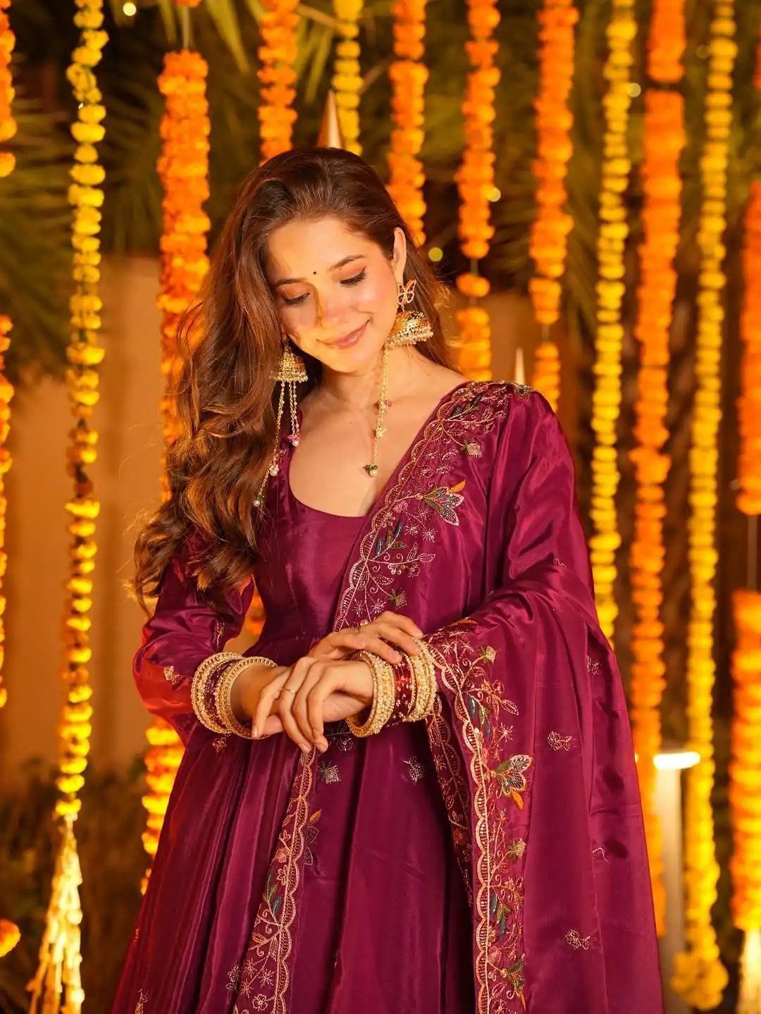 NF 1264 Red Natural Crap Silk Anarkali Suit with Embroidery Work. Available at ₹3049 only. Delivery 4-6 Working Days. Shop now. | Anarkali Suits, Bollywood Anarkali, Creative-Anarkali, Designer Anarkali, Embroidered Anarkali, Party Wear Anarkali