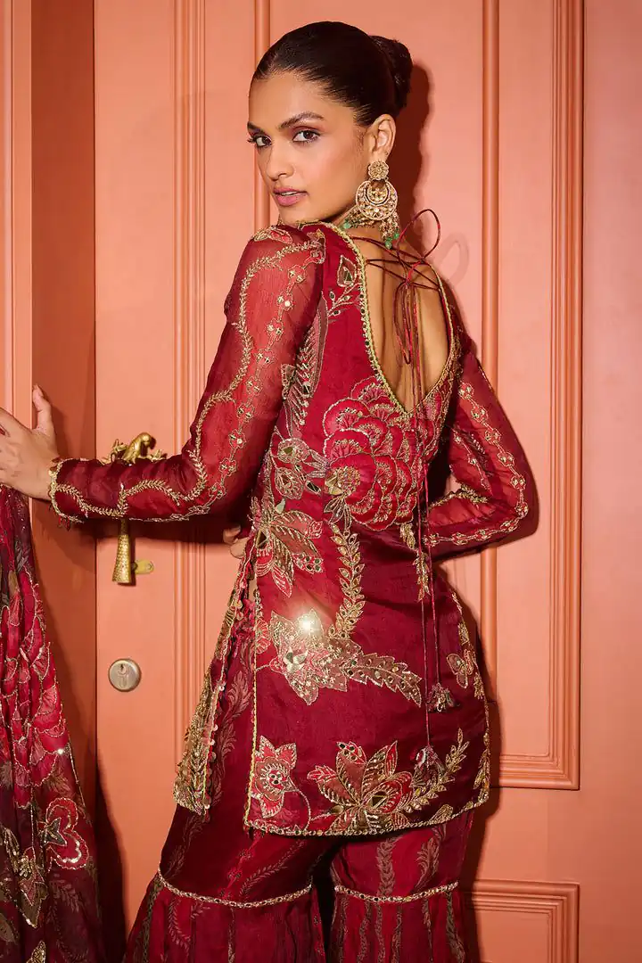 BD 1826 Red Tabby Silk Salwar Suit with Mirror Work & Sequins Work. Available at ₹2449 only. Delivery 4-6 Working Days. Shop now. | Jump Suits, Salwar suit, Casual Suits, Creative suits, Designer Suits, Palazzo Suits, Party Wear Suits, Patiala Suits, Straight Suits