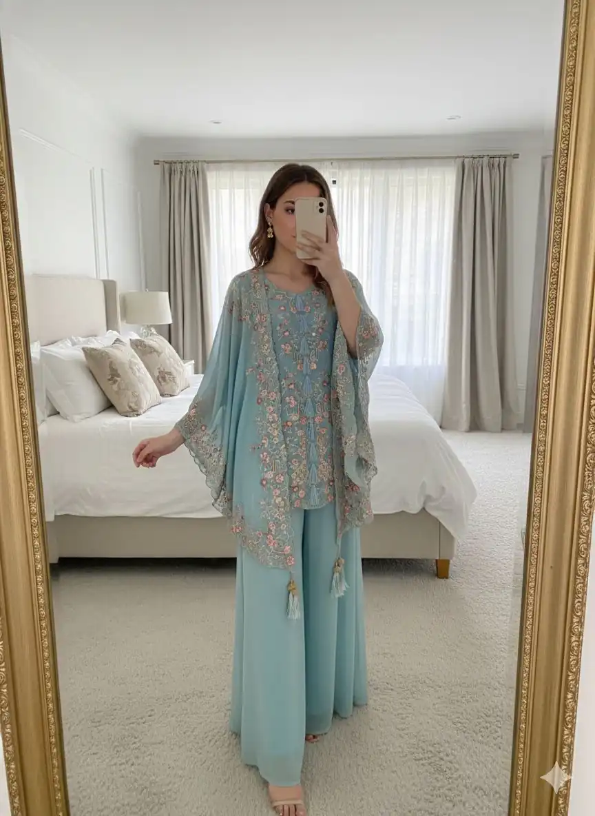 ₹2449 | BE 406 Sky Blue in Color Faux Georgette Embroidery Work Salwar Suit . Grab it for ₹2449. Delivery 4-6 Working Days. Shop now. | Jump Suits, Salwar suit, Casual Suits, Creative suits, Designer Suits, Palazzo Suits, Party Wear Suits, Patiala Suits, Straight Suits