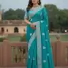 JR 654 Sky Blue Color Soft Gold Crush Saree with Embroidery Work. Affordable Price ₹2049. Delivery 4-6 Working Days. Shop now. | Sarees, Bollywood Sarees, Creative Sarees, Designer Sarees, Embroidered Sarees, Ethnic Saree, Modern Digital sarees, Party Wear Sarees