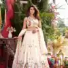 Ram 158 White Color Vichitra Lehenga Choli with Embroidery Work. Wedding, Party, Festive, Grab it for ₹3049. Delivery 4-6 Working Days. Shop now. | Lehenga, Bollywood Lehenga, Creative Lehenga, Designer Lehenga, Embroidered Lehenga, Party Wear Lehenga