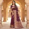 ₹1899 | MB 39 Wine Color Banarasi Saree with Zari Work & Lace Work. Introductory Price ₹1899. Delivery 4-6 Working Days. Shop now. | Sarees, Bollywood Sarees, Creative Sarees, Designer Sarees, Embroidered Sarees, Ethnic Saree, Modern Digital sarees, Party Wear Sarees