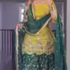 MF 288 Yellow Faux Georgette Salwar Suit with Embroidery Work. Available at ₹2099 only. Delivery 4-6 Working Days. Shop now. | Jump Suits, Salwar suit, Casual Suits, Creative suits, Designer Suits, Palazzo Suits, Party Wear Suits, Patiala Suits, Straight Suits