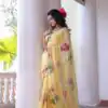 NC 5497 Yellow Soft Tebby Silk Saree. Perfect for Wedding, Party, Onam, Family Gatherings, Mehendi – Festive Deal ₹2049. Delivery 4-6 Working Days | Sarees, Bollywood Sarees, Creative Sarees, Designer Sarees, Embroidered Sarees, Ethnic Saree, Modern Digital sarees, Party Wear Sarees