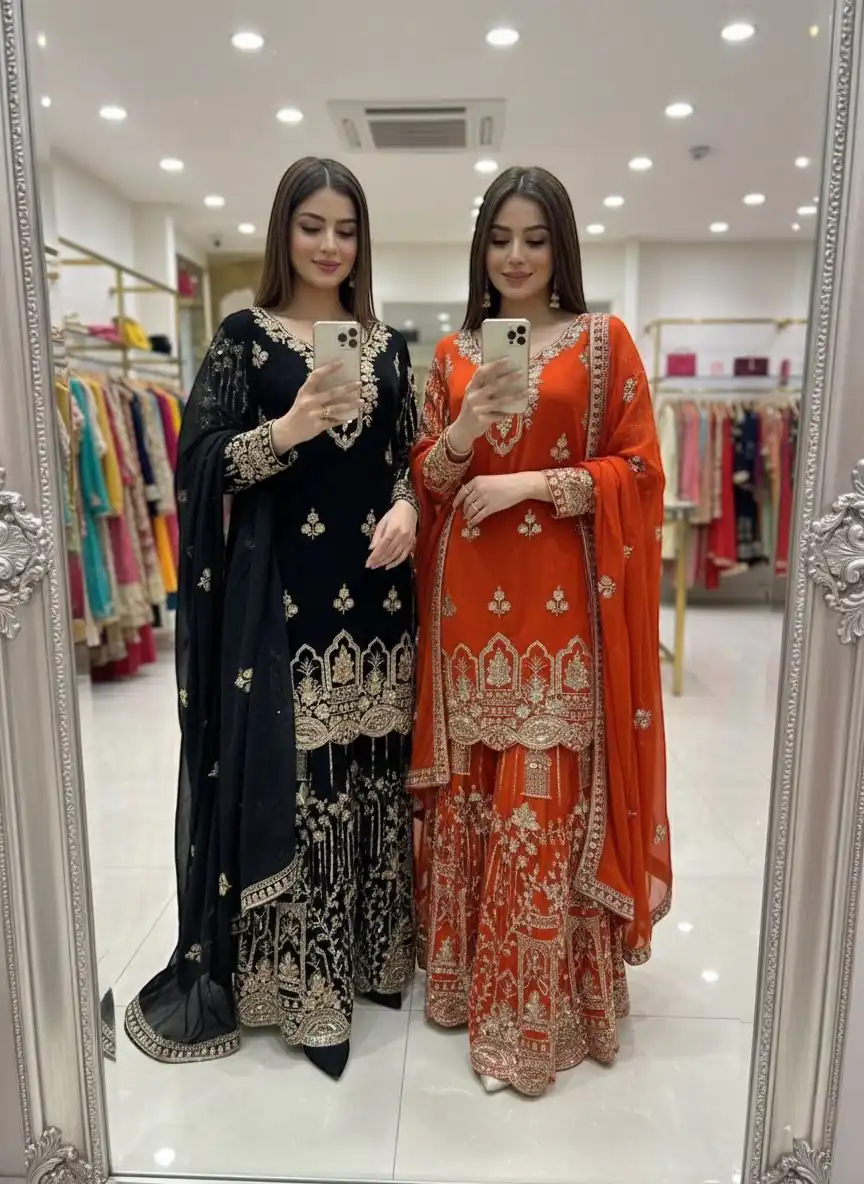 WW 1250 Black Faux Georgette With 5 mm Sequence Work Salwar Suit Wedding, Party, Festive, Events Etc. Expected Delivery 4-6 Working Days @2399/- | Jump Suits, Salwar suit, Casual Suits, Creative suits, Designer Suits, Palazzo Suits, Party Wear Suits, Patiala Suits, Straight Suits